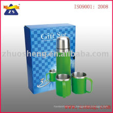 set de regalo de doble pared acero inoxidable termo y tazas